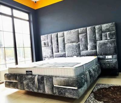 Кровать "Пиерис" серая 68.000.руб.